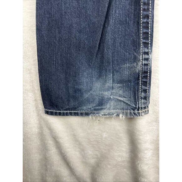 True Religion Jeans Straight Leg Blue Men's Size 31 X 32 Dark Blue Flap Pockets - Picture 14 of 15